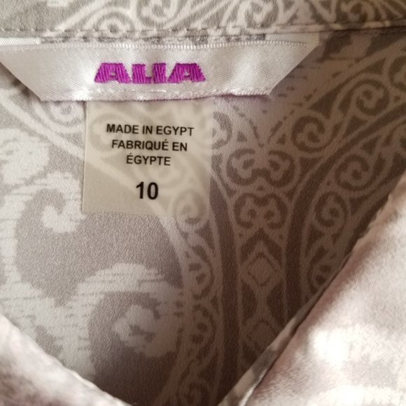 Alia Boho Tunic Shirt Geometric Print Button Up Long Sleeves Red Black Size 10 - Picture 4 of 12